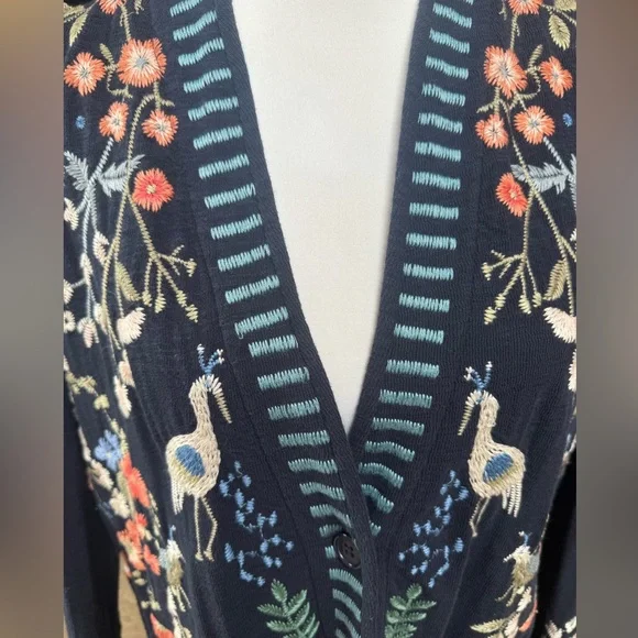 Johnny Was Navy Brooke Cardigan size M - Picture 5 of 8